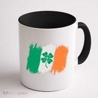 Cool St Patrick's Day Painted Distressed Irish Shamrock Flag Coffee Mug thumb 1