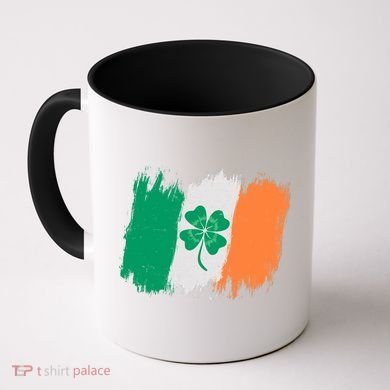 Cool St Patrick's Day Painted Distressed Irish Shamrock Flag Coffee Mug