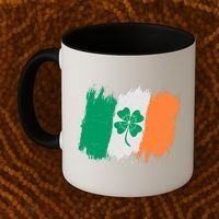 Cool St Patrick's Day Painted Distressed Irish Shamrock Flag Coffee Mug thumb 2