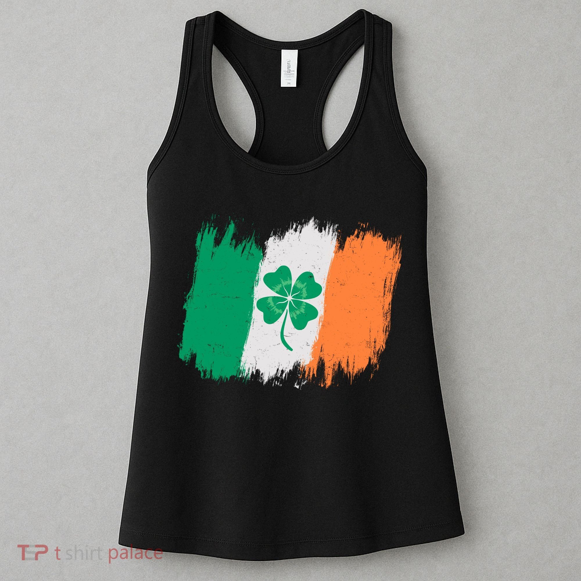 Cool St Patrick's Day Painted Distressed Irish Shamrock Flag Women's Tank Top