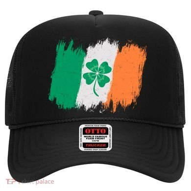Cool St Patrick's Day Painted Distressed Irish Shamrock Flag Hat