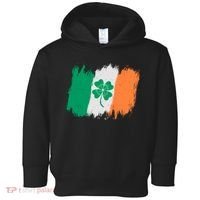 Cool St Patrick's Day Painted Distressed Irish Shamrock Flag Toddler Hoodie thumb 0