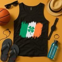 Cool St Patrick's Day Painted Distressed Irish Shamrock Flag Tank Top thumb 4
