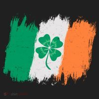 Cool St Patrick's Day Painted Distressed Irish Shamrock Flag Golf Towel thumb 3