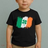 Cool St Patrick's Day Painted Distressed Irish Shamrock Flag Toddler T-Shirt thumb 2