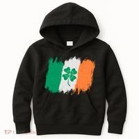 Cool St Patrick's Day Painted Distressed Irish Shamrock Flag Kids Hoodie thumb 0