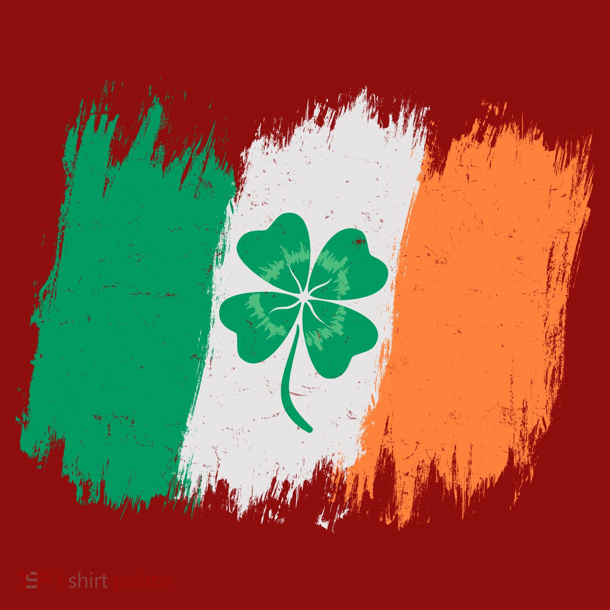 Cool St Patrick's Day Painted Distressed Irish Shamrock Flag Long Sleeve Shirt