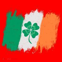 Cool St Patrick's Day Painted Distressed Irish Shamrock Flag Santa Hat thumb 1