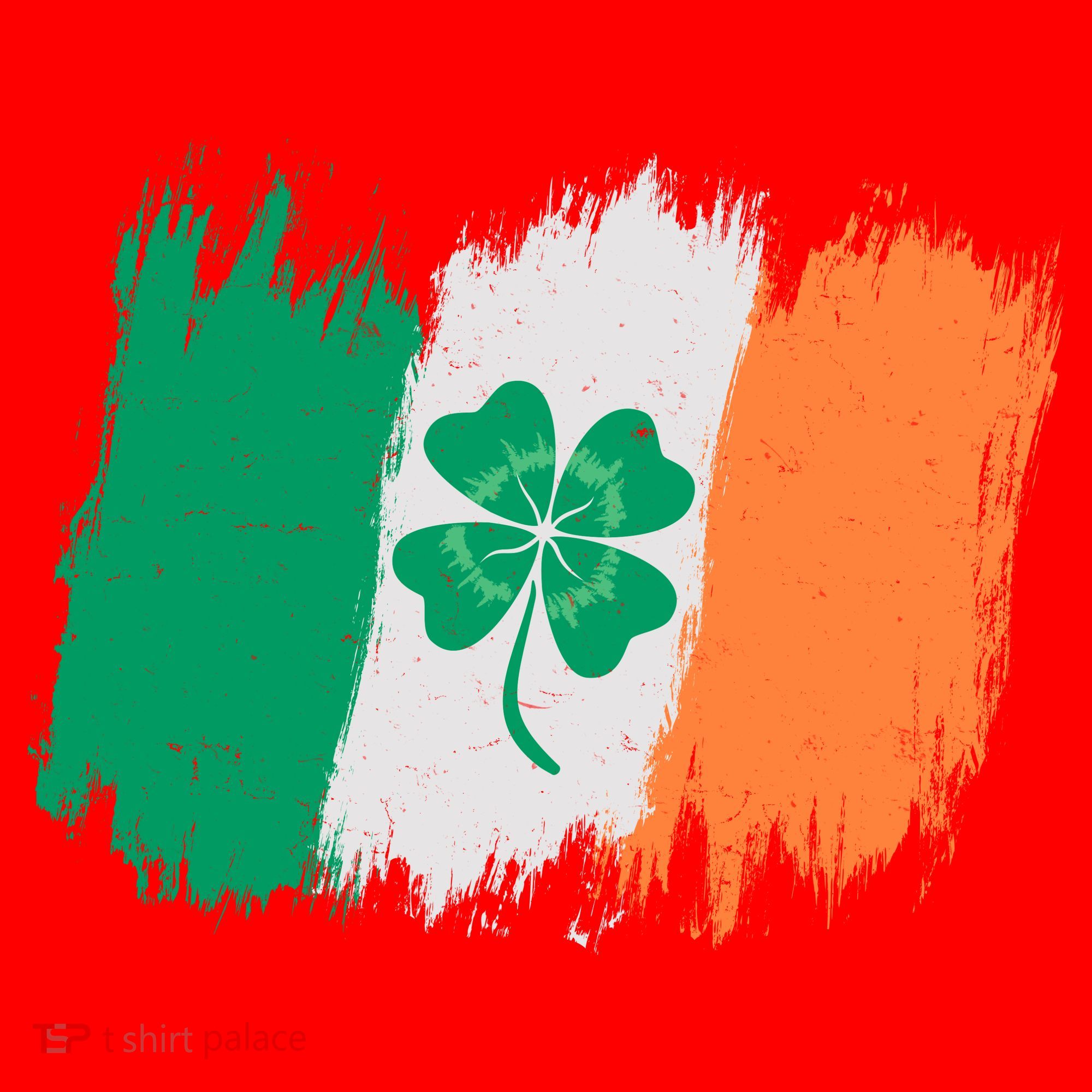 Cool St Patrick's Day Painted Distressed Irish Shamrock Flag Santa Hat