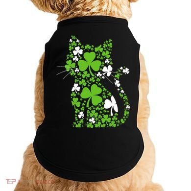Cute St Patrick's Day Shamrock Clover Cat Doggie Tank