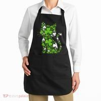 Cute St Patrick's Day Shamrock Clover Cat Apron thumb 2
