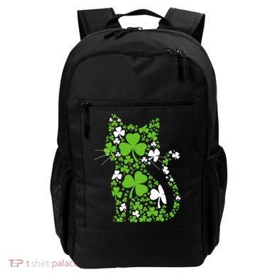 Cute St Patrick's Day Shamrock Clover Cat Backpack