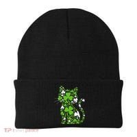 Cute St Patrick's Day Shamrock Clover Cat Beanie thumb 0