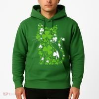 Cute St Patrick's Day Shamrock Clover Cat Hoodie thumb 2