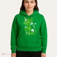 Cute St Patrick's Day Shamrock Clover Cat Hoodie thumb 5