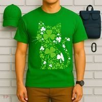 Cute St Patrick's Day Shamrock Clover Cat T-Shirt thumb 6
