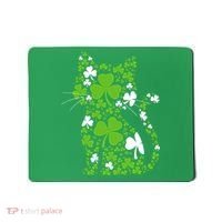 Cute St Patrick's Day Shamrock Clover Cat Mousepad thumb 0