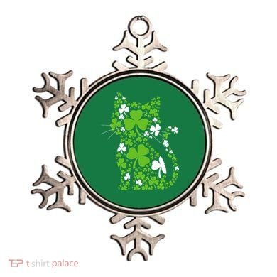 Cute St Patrick's Day Shamrock Clover Cat Ornament