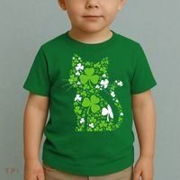 Cute St Patrick's Day Shamrock Clover Cat Toddler T-Shirt thumb 2