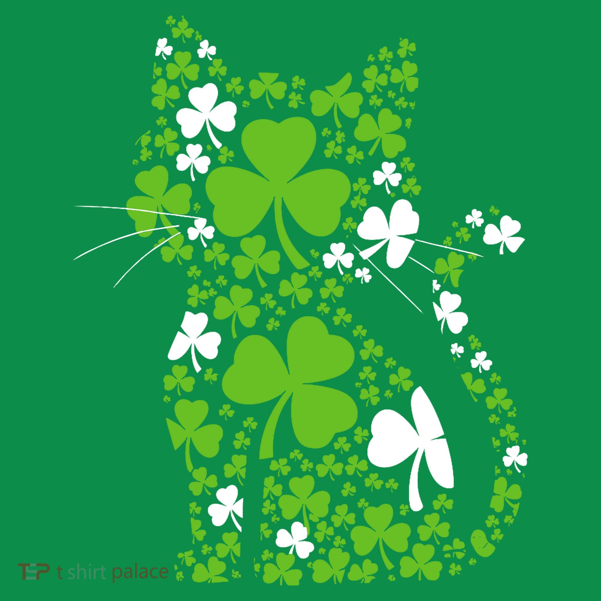 Cute St Patrick's Day Shamrock Clover Cat Toddler T-Shirt