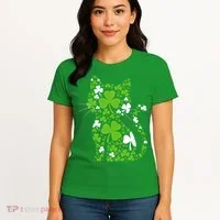 Cute St Patrick's Day Shamrock Clover Cat Women's T-Shirt thumb 4