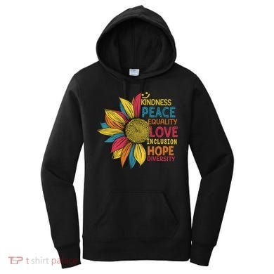 Colorful Sunflower Peace Love Inclusion Equality Diversity Gift Women's Hoodie