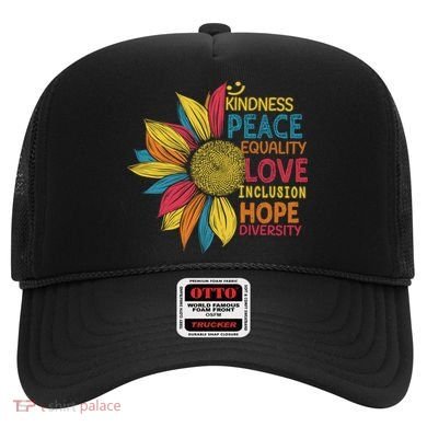 Colorful Sunflower Peace Love Inclusion Equality Diversity Gift Hat