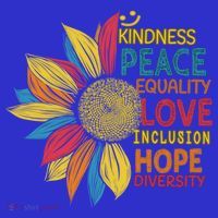 Colorful Sunflower Peace Love Inclusion Equality Diversity Gift T-Shirt thumb 7