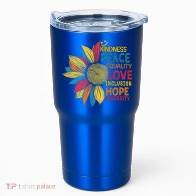 Colorful Sunflower Peace Love Inclusion Equality Diversity Gift Tumbler