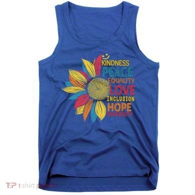 Colorful Sunflower Peace Love Inclusion Equality Diversity Gift Tank Top