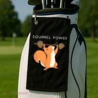 Cute Squirrel Power Golf Towel thumb 2