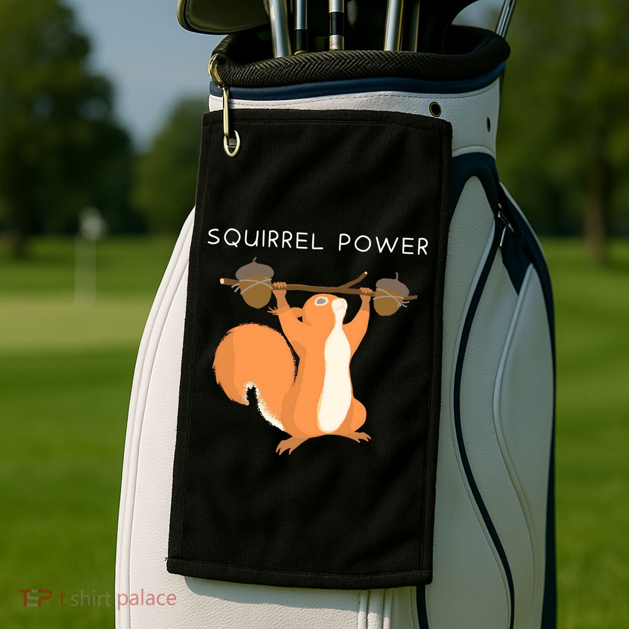 Cute Squirrel Power Golf Towel