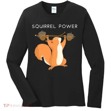 Cute Squirrel Power Women's Long Sleeve Shirt