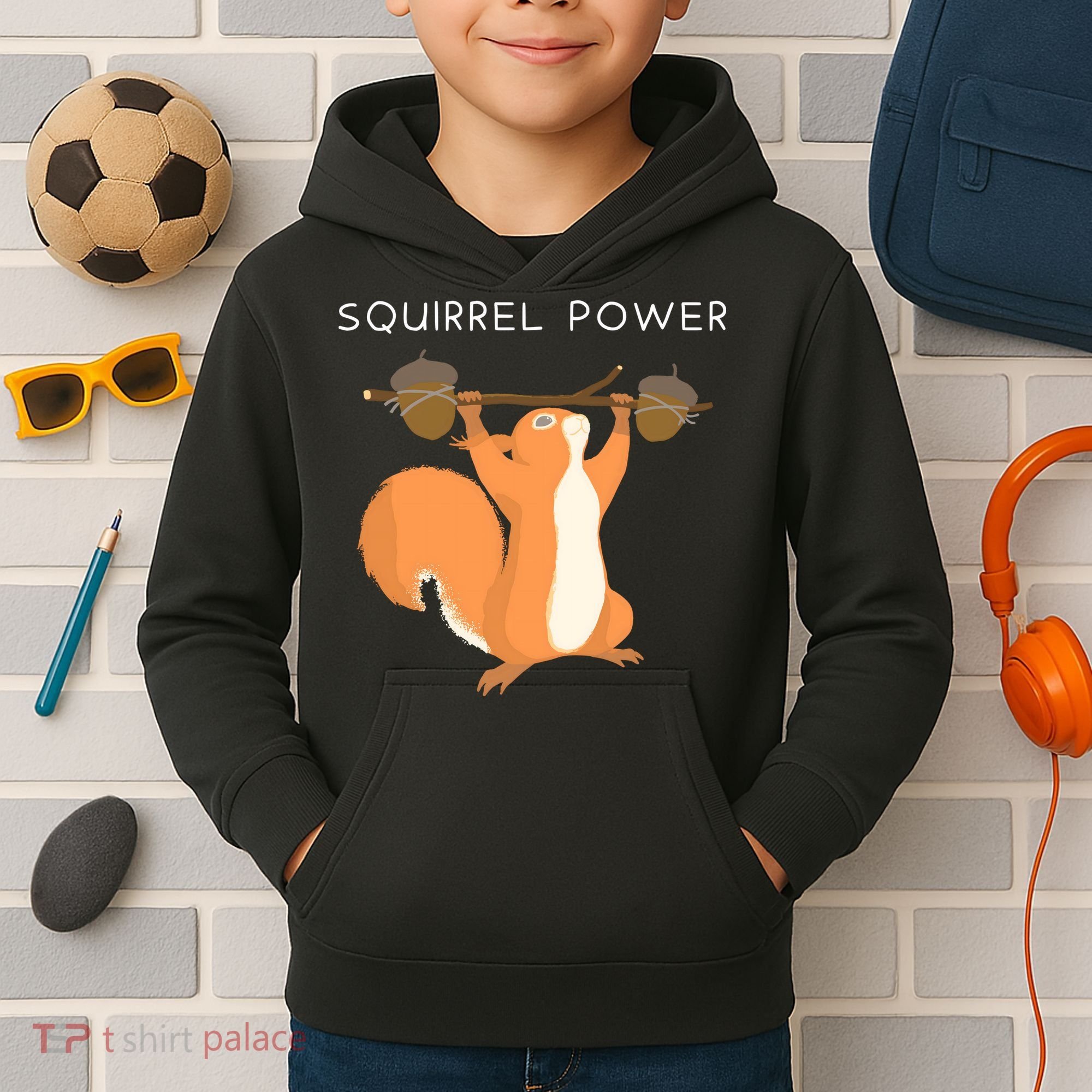 Cute Squirrel Power Kids Hoodie