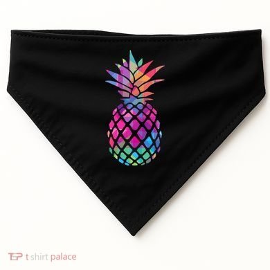 Colorful Simple Pineapple USA-Made Doggie Bandana