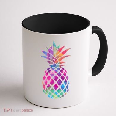 Colorful Simple Pineapple Coffee Mug back