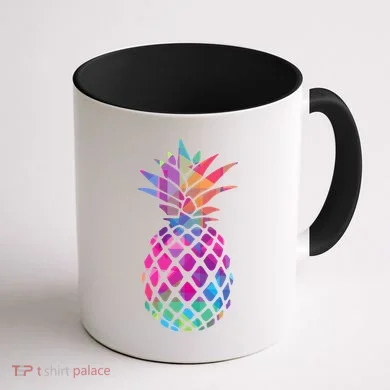 Colorful Simple Pineapple Coffee Mug back