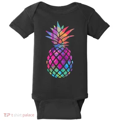 Colorful Simple Pineapple Baby Bodysuit