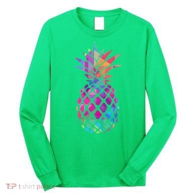 Colorful Simple Pineapple Long Sleeve Shirt