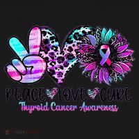 Cute Sunflower Purple Pink Ribbon Thyroid Cancer Awareness Women's Hoodie thumb 2