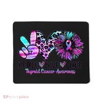 Cute Sunflower Purple Pink Ribbon Thyroid Cancer Awareness Mousepad thumb 0