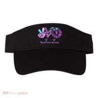 Cute Sunflower Purple Pink Ribbon Thyroid Cancer Awareness Visor thumb 0