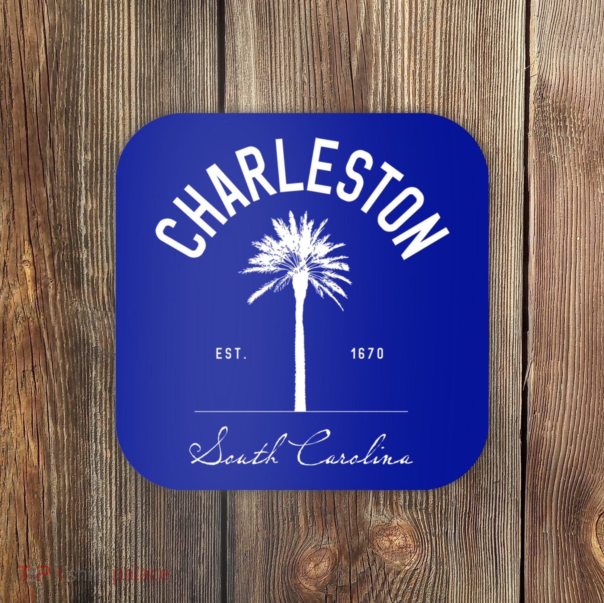 Charleston Sc Park Palm Tree Fort Sumter Gift South Carolina Funny Gift Coaster