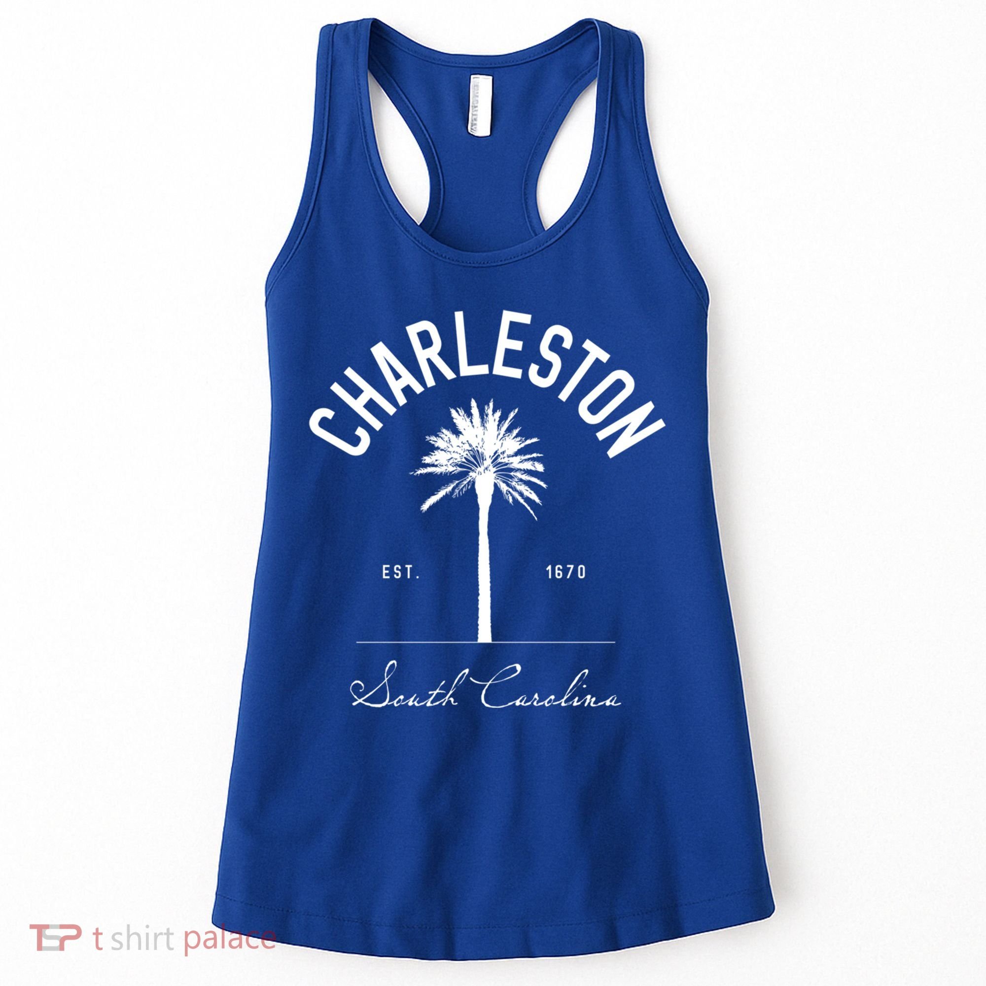 Charleston Sc Park Palm Tree Fort Sumter Gift South Carolina Funny Gift Women's Tank Top
