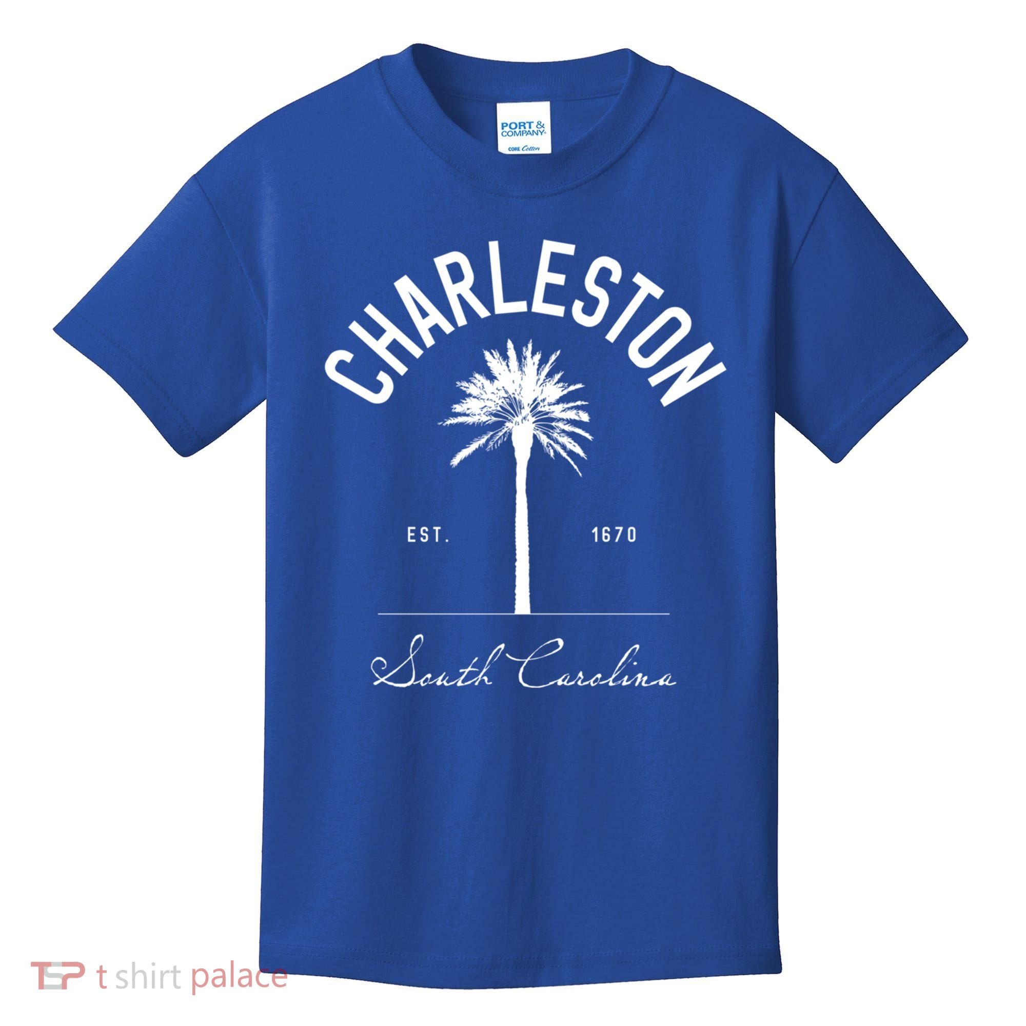 Charleston Sc Park Palm Tree Fort Sumter Gift South Carolina Funny Gift Kids T-Shirt