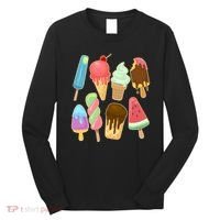 Cute Summer Popsicles And Ice Cream Long Sleeve Shirt thumb 0