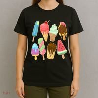 Cute Summer Popsicles And Ice Cream T-Shirt thumb 4