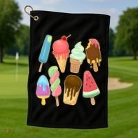 Cute Summer Popsicles And Ice Cream Golf Towel thumb 1