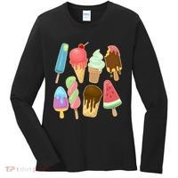 Cute Summer Popsicles And Ice Cream Women's Long Sleeve Shirt thumb 0