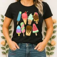 Cute Summer Popsicles And Ice Cream Women's T-Shirt thumb 2